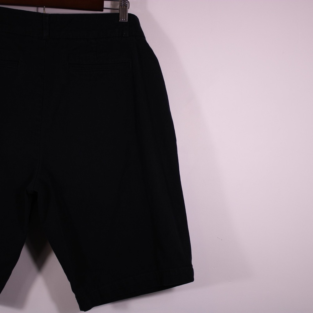 Gloria Vanderbilt Shorts Womens 10 Navy Blue Chino Casual Stretch Bermuda Missy - Picture 10 of 13